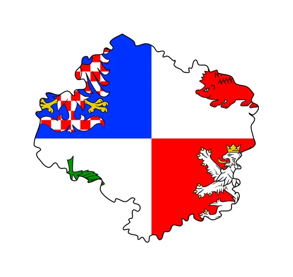 Flaga Vysocina na mapie miasta — Zdjęcie stockowe