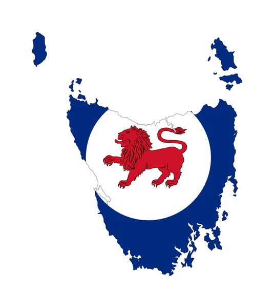 Flaga Tasmanii i mapa — Zdjęcie stockowe