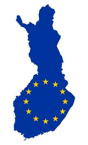 Bandiera Eu sulla mappa di Finlandia — Foto Stock