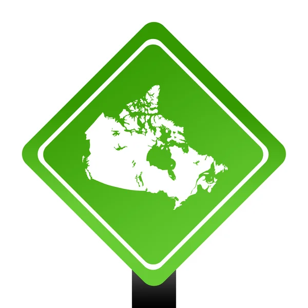 Mapa do Canadá em sinal verde — Fotografia de Stock