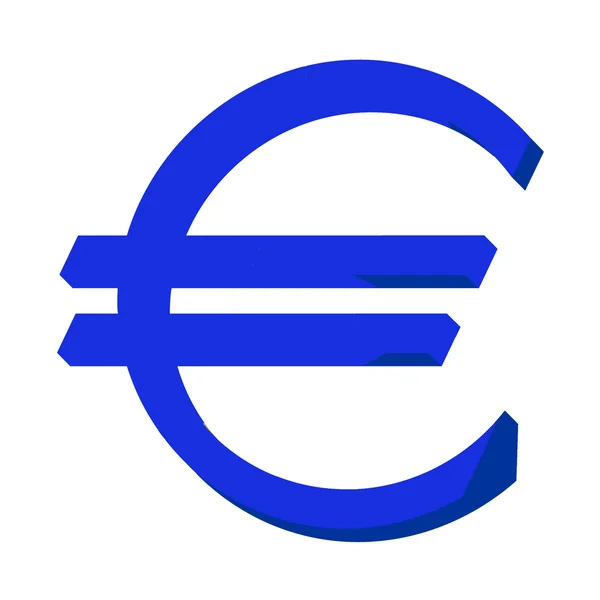 Modrý symbol měny euro nebo symbol — Stock fotografie