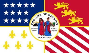 Detroit city flag clipart