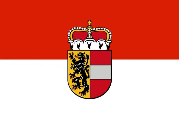 Ville de Salzbourg et drapeau de l'État — Photo
