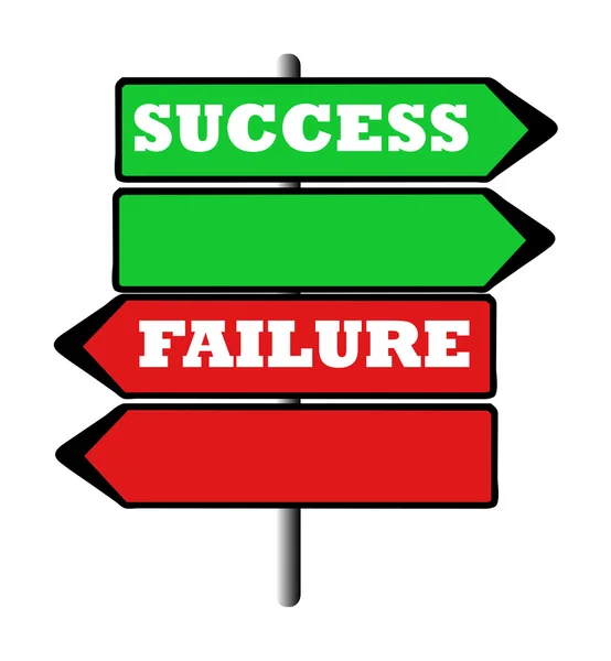 Success and failure road sign — Stock Photo, Image