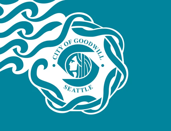 Seattle-i városi zászló — Stock Fotó