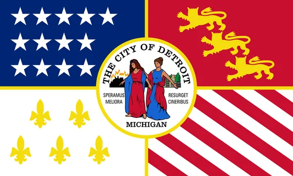 Detroit city flag — Stock Photo, Image