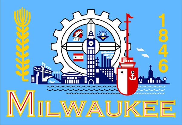 Milwaukee vlajka — Stock fotografie