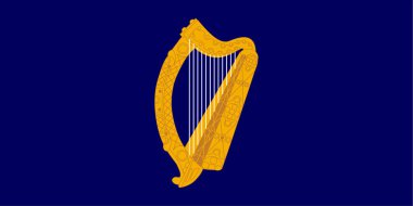Gold harp on Ireland flag clipart