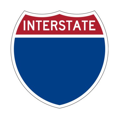 Blank Interstate Highway sign clipart