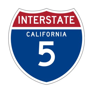 California Interstate Highway sign clipart