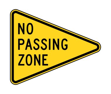 No passing zone sign clipart