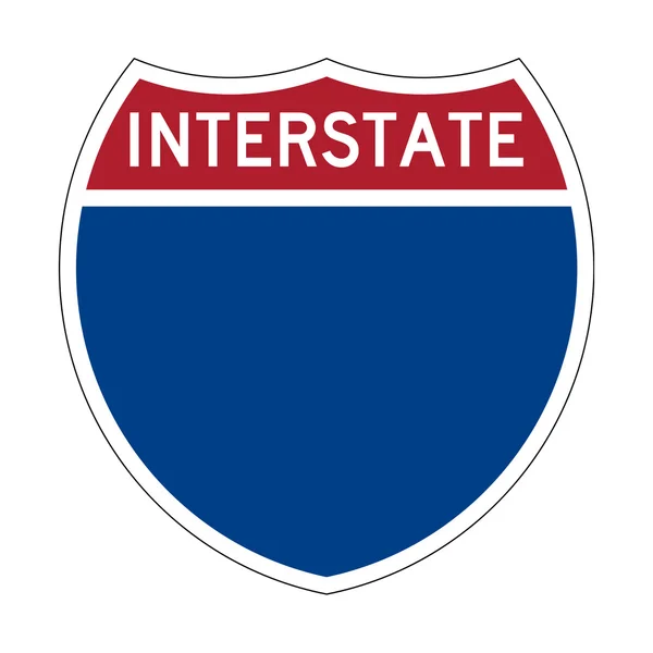 Blank Interstate Highway sign — Stock Photo, Image