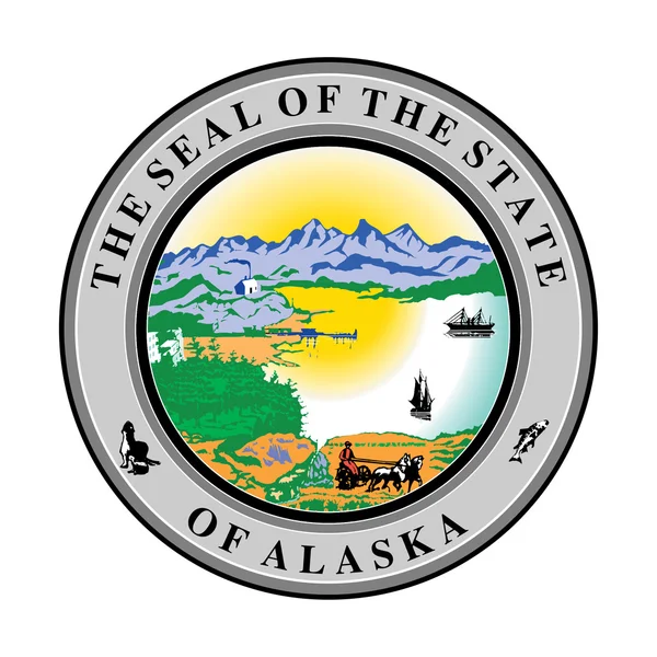 Печать штата Аляска — стоковое фото