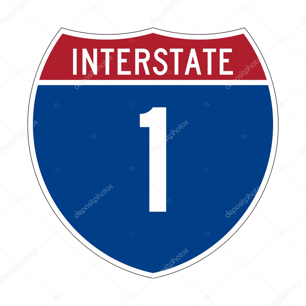 Interstate Highway 1 sign