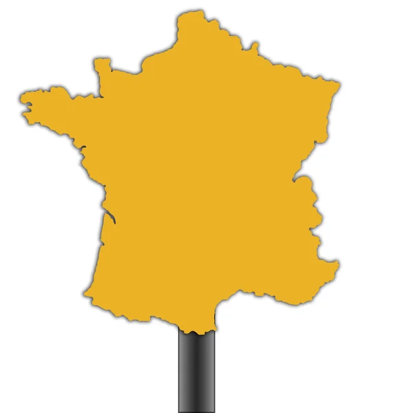 Γαλλία Χάρτης-πινακίδα — Φωτογραφία Αρχείου