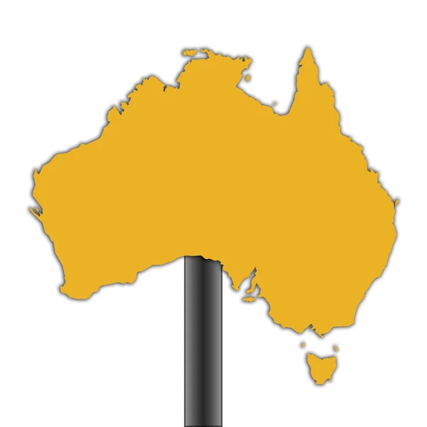 Australien Karte Straßenschild — Stockfoto