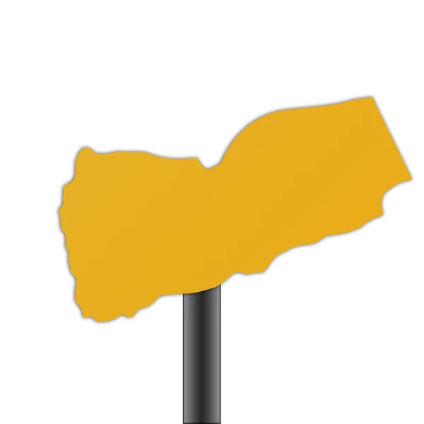 也门地图道路标志 — 图库照片