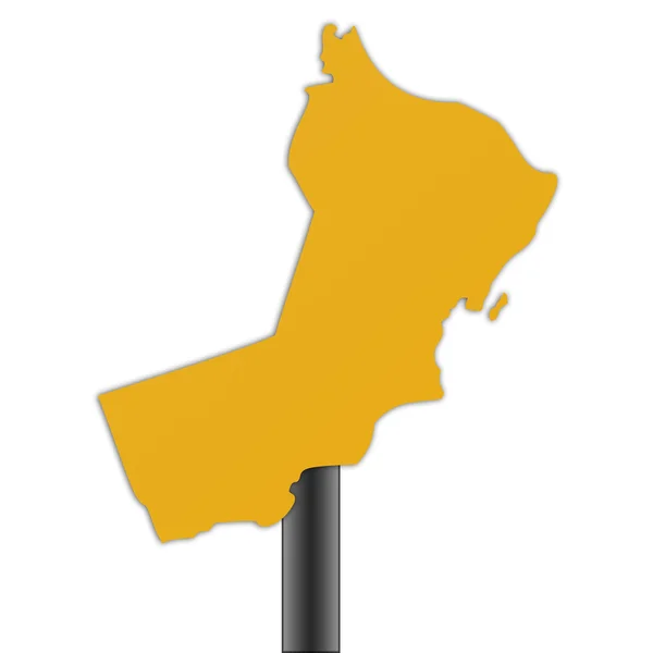 Oman map road sign — Stock Photo, Image