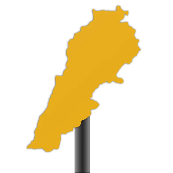 Λίβανος Χάρτης-πινακίδα — Φωτογραφία Αρχείου