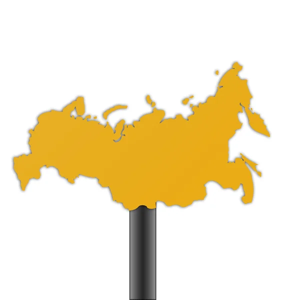 Rússia mapa sinal de estrada — Fotografia de Stock