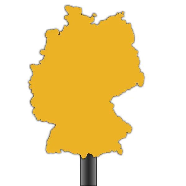 Alemania mapa señal de carretera — Foto de Stock