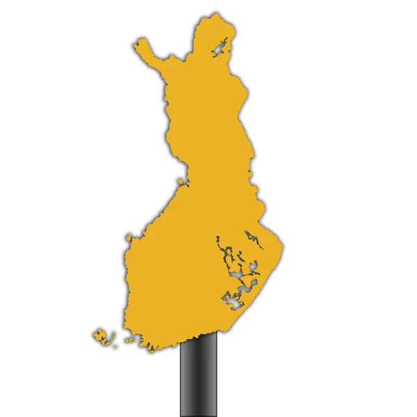 Finlandia mapa señal de carretera — Foto de Stock
