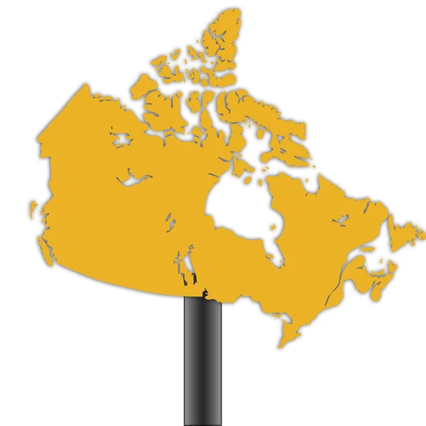 혼자, 평화로운캐나다 지도로 표지판 — 스톡 사진