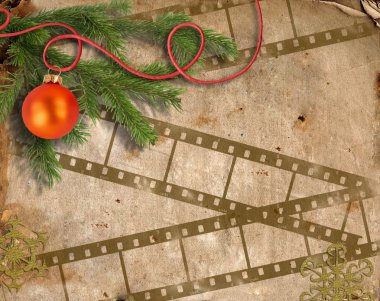 Background image with Christmas tree clipart