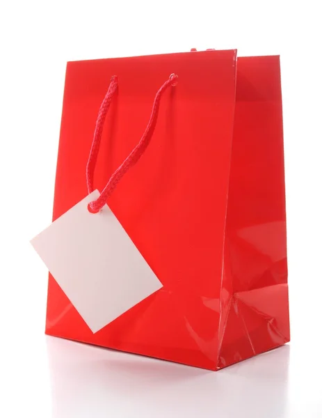 Kırmızı alışveriş çantası — Stok fotoğraf