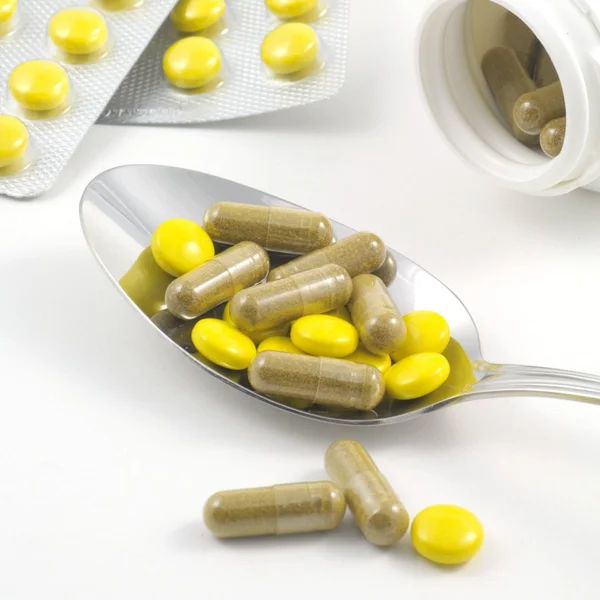 Tabletler ile spon — Stok fotoğraf