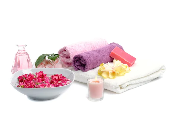 Spa con petali di rosa — Foto Stock