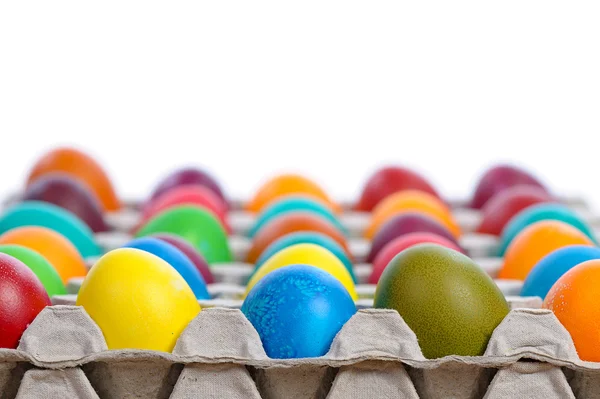 Easter eggs in carton — Stock Photo, Image