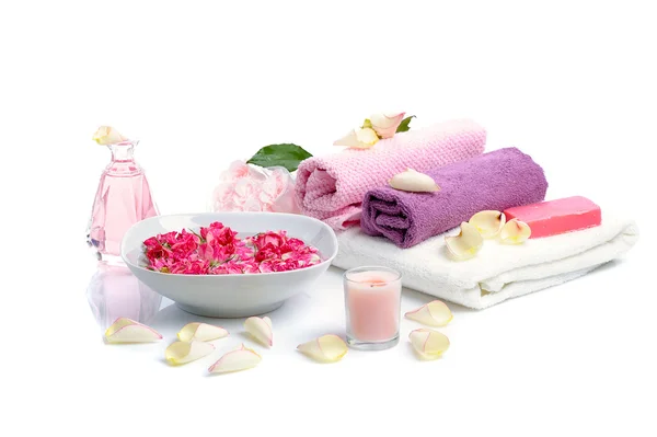 Spa con petali di rosa — Foto Stock