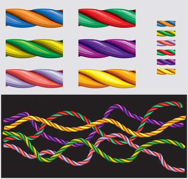 Cuerdas varicolores - Brash patrón — Vector de stock