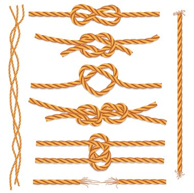 Set of ropes and knots