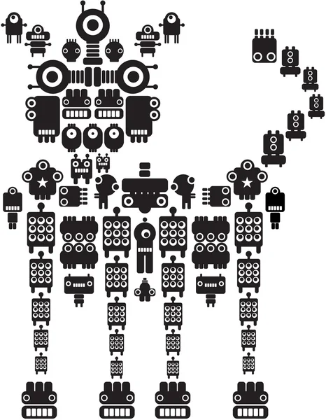 Das Monster aus kleinen Robotern # 2. — Stockvektor