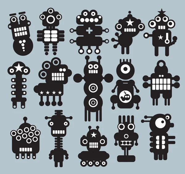ロボット、モンスター、エイリアン コレクション #7. — ストックベクタ