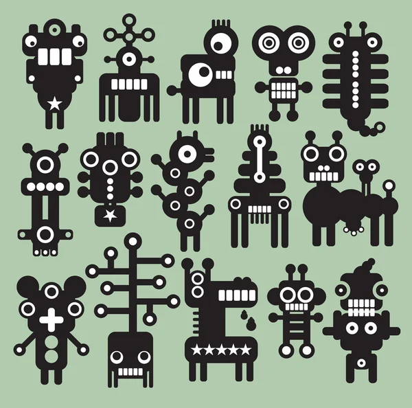 Robotlar, canavarlar, uzaylılara koleksiyonunu #8. — Stok Vektör