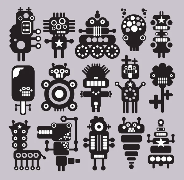 Robots, monsters, aliens collection #10. — Stock Vector