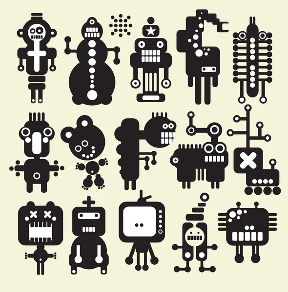 ロボット、モンスター、エイリアン コレクション #11. — ストックベクタ