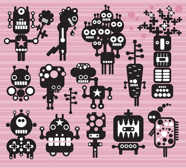 로봇과 괴물 컬렉션 #14. — 스톡 벡터