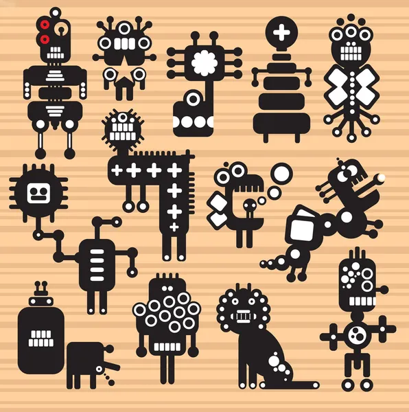 Colección de monstruos y robots # 17 . — Vector de stock