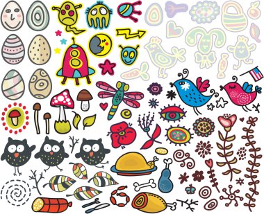 Mix of doodle images in vector. vol. 6 clipart