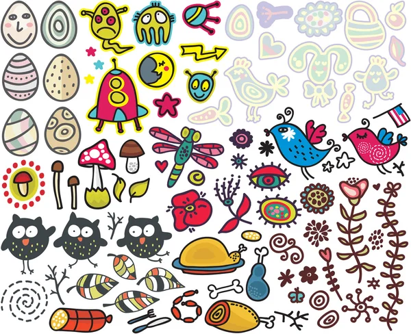 Mix of doodle images in vector. vol. 6 — Stock Vector