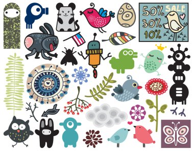 Mix of different vector images. vol.11 clipart