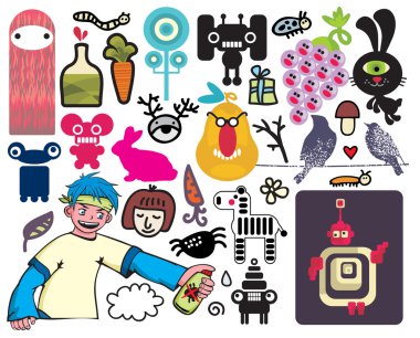 Mix of different vector images and icons. vol.20 clipart