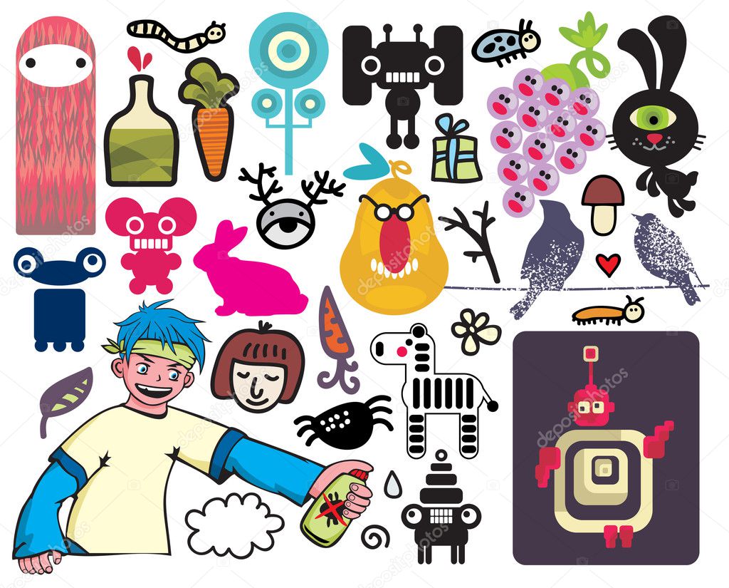 Mix of different vector images and icons. vol.20