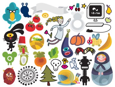 Mix of different vector images and icons. vol.22 clipart