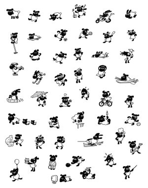 Fifty funny sheep vector set clipart