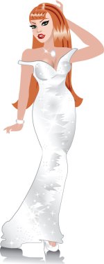 White Wedding Gown 2 clipart